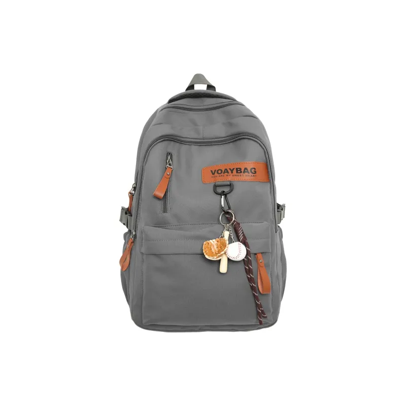 LUVISTRUE Nylon Backpack Regular Unisex White Khaki/Gray Black/Burgundy-12