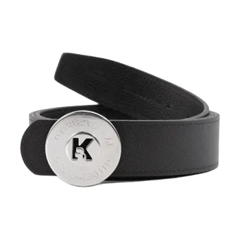 KARL LAGERFELD Top Grain Cow Leather Belts Unisex Black Width 3.7CM