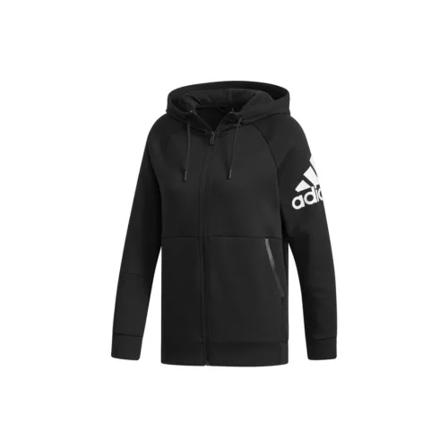Adidas HOODED COVERUP Jackets Coats Women's Black