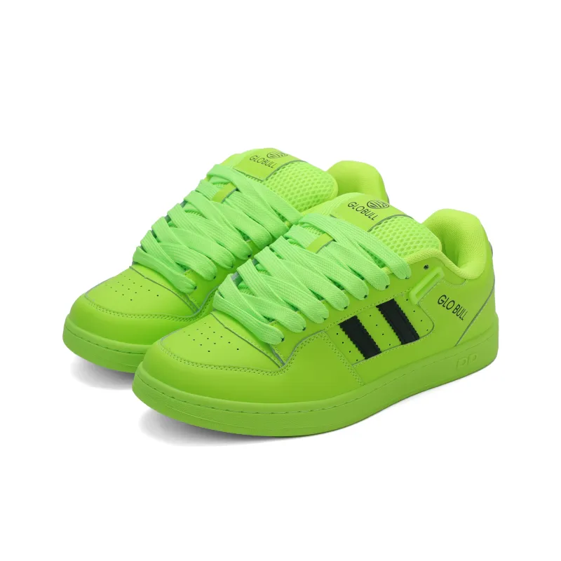 GLO BULL Skateboard Shoes Unisex Low Top Neon Green-2