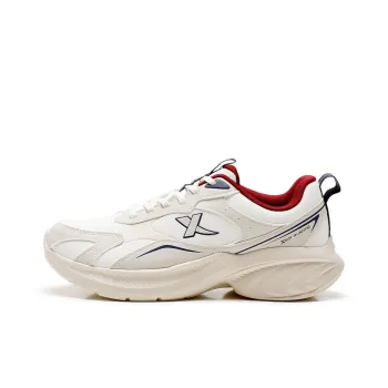 XTEP Cushioned Water Resistant And Wear Resistant Low Top Casual Running Shoes Men's Sail White