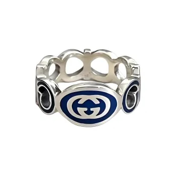 GUCCI Sterling Silver Interlocking G Ring