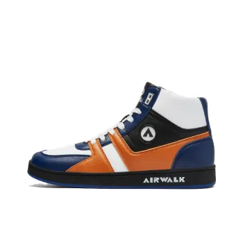 Airwalk Anti-Slip Wear-Resistant High-Top Skateboard Shoes Men's White Blue Orange