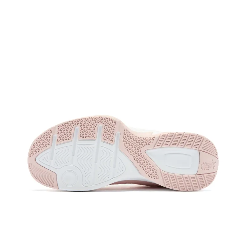 QIAODAN Samoy Badminton Shoes Women's Low Top White Peach Pink-4