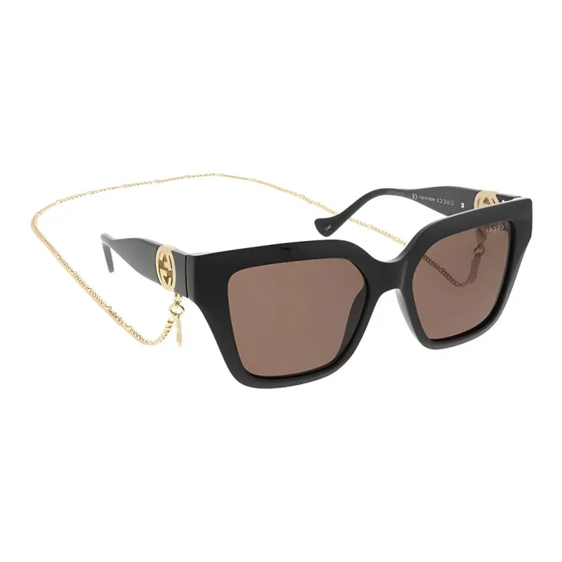 GUCCI Square Frame Chain Linked Sunglasses-1
