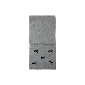 ZARA Wool Alpaca Velvet Acrylic Polyamide Polyester Elastane Knit Scarves Women's Gray