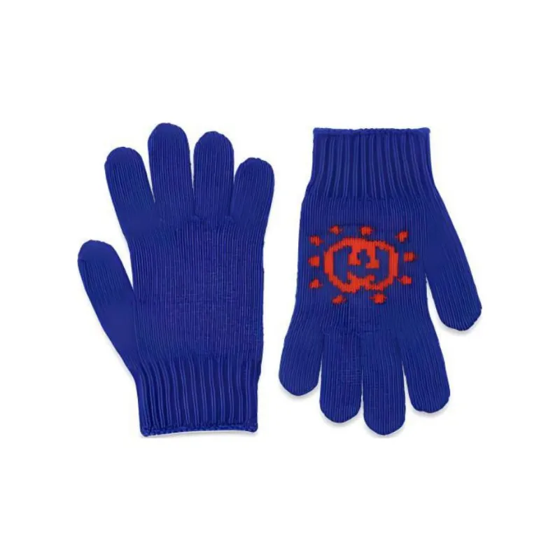 GUCCI Wool Knit Gloves Kids' Blue-0