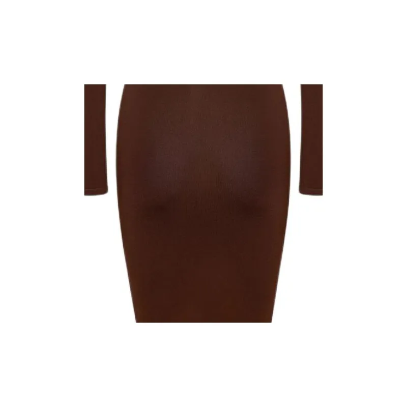 SAINT LAURENT Décolleté Long Sleeved Knitted Dress-3