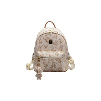 DALO PU Backpack Handheld Shoulder Bag Backpack Women's Ecru/Black/Pink/Brown