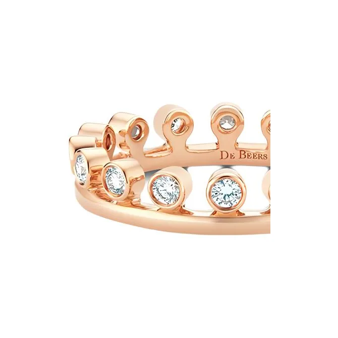 De Beers 18kt Rose Gold Dewdrop Diamond One Line Band-2