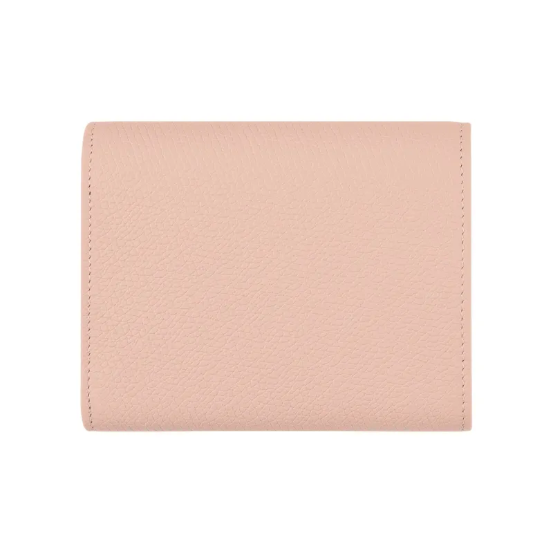 LONGCHAMP Le Roseau Cow Leather Wallet Women's Ballet Pink-1