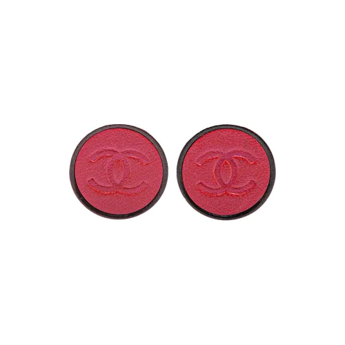 CHANEL 2000 Gold Plated And Leather Cc Clip On Costume Earrings