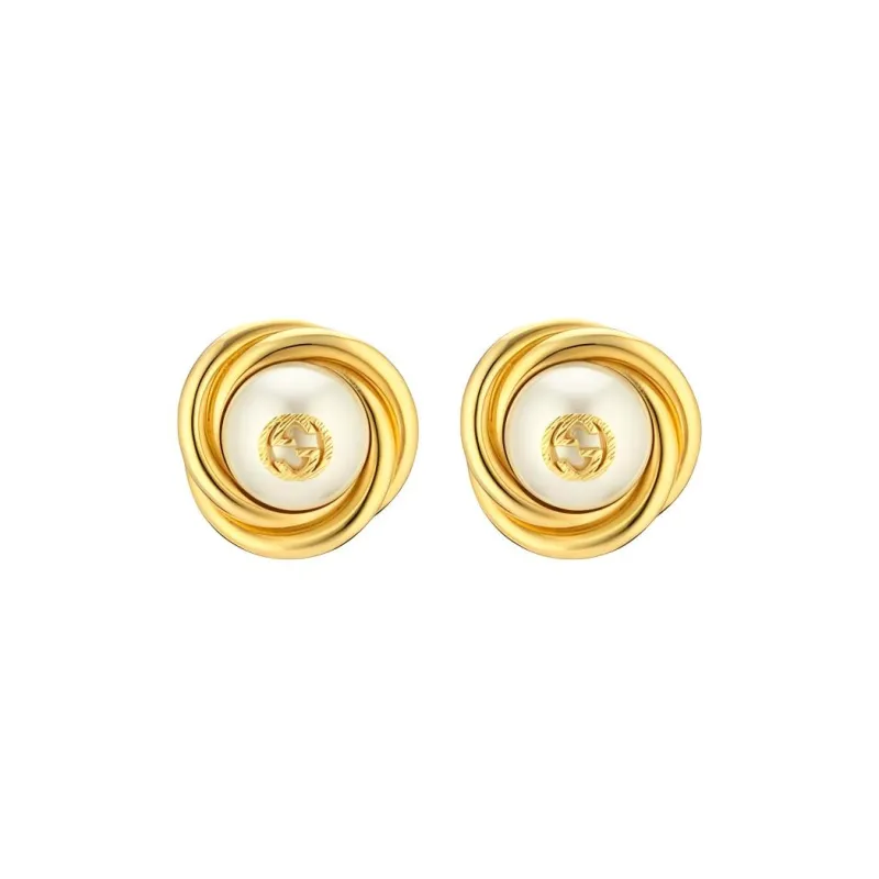 GUCCI Pearl Earrings Women's Gold-0