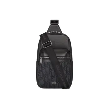 DIOR Rider 2.0 Calfskin Crossbody One Shoulder Sling Bag Men's Black