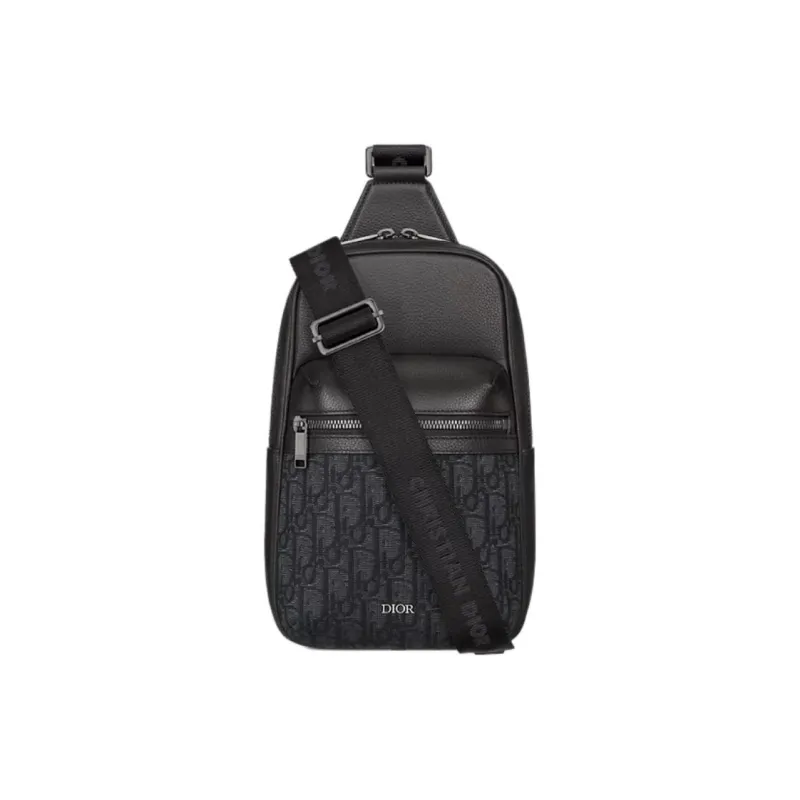 DIOR Rider 2.0 Calfskin Crossbody One Shoulder Sling Bag Men's Black-0