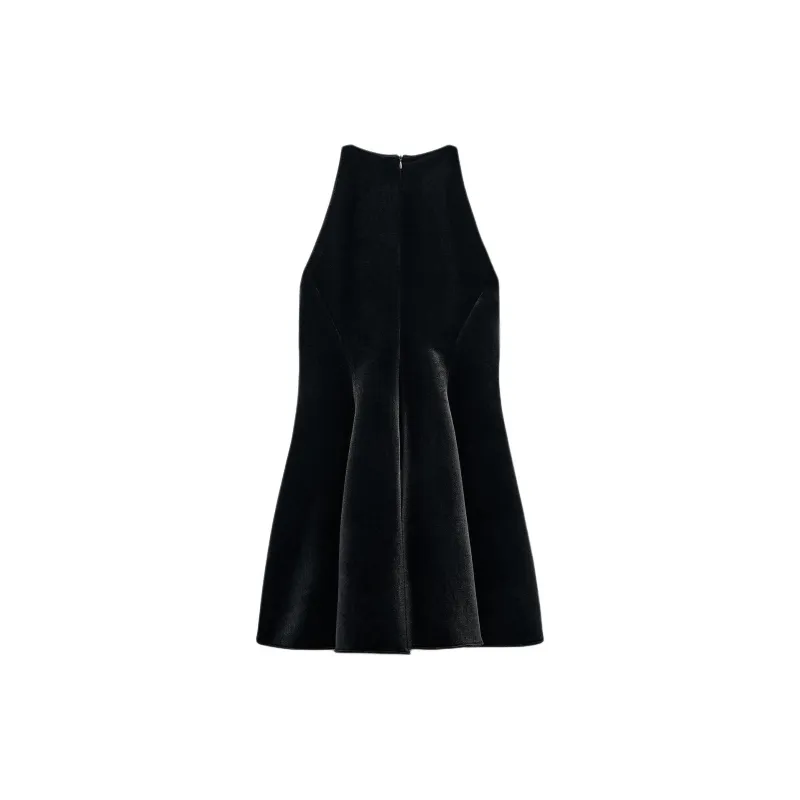 ZARA ZW Series Sleeveless Dress Women's Black-1