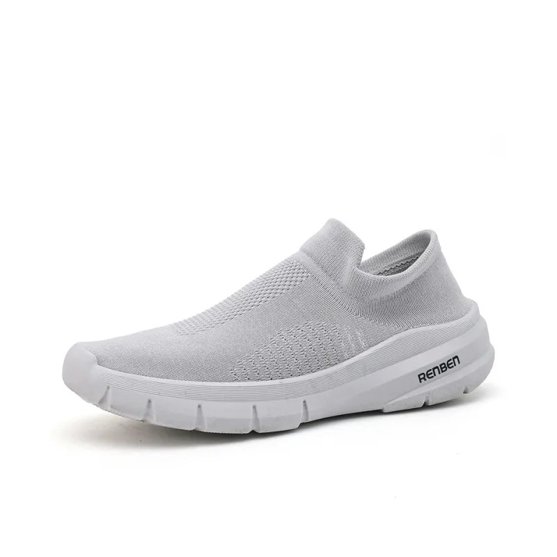 RENBEN Cushioned Slip Resistant Breathable Low Top Casual Shoes Men's Gray-1