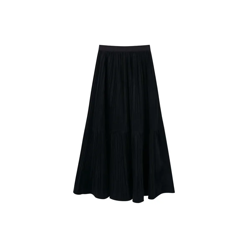 SNZX Casual Long Skirts Women's Black-1