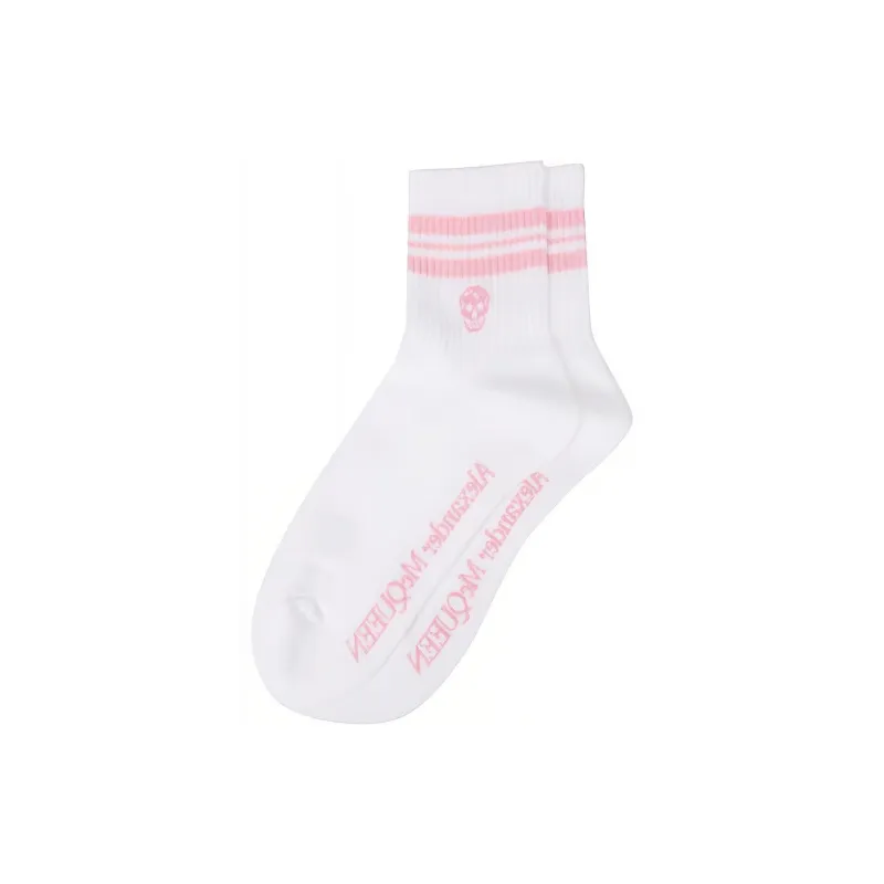 Alexander McQueen Mid Calf Socks Women's 2 Pack White-2