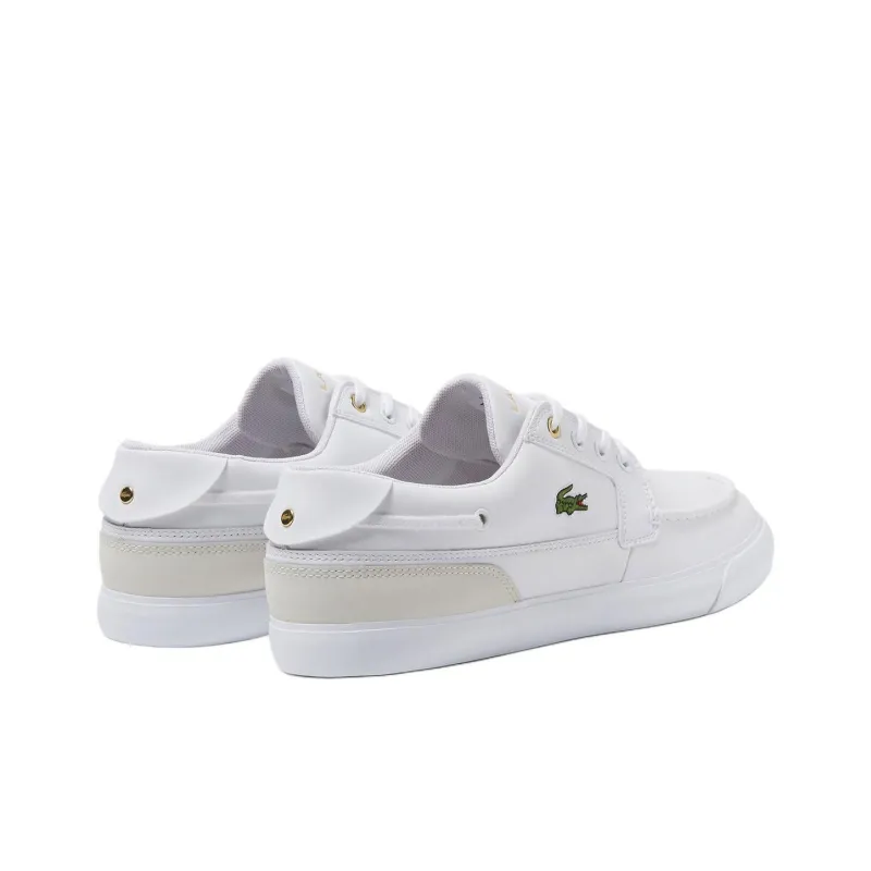 LACOSTE Bayliss Deck Slip-Resistant Low-Top Skateboard Shoes Men's White-3