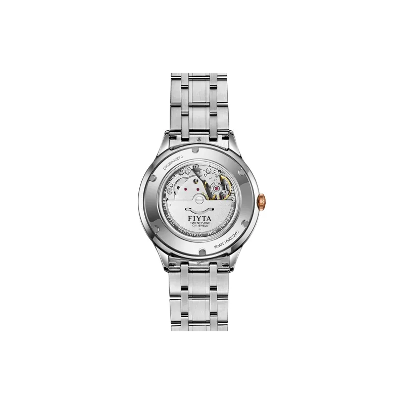 Fiyta Core Series GA520001.MWM Mechanical Movement Stainless Steel Strap Watch Men's Watches White Dial-2