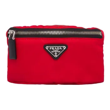 PRADA Leather, Fabric Clutch Men's Red