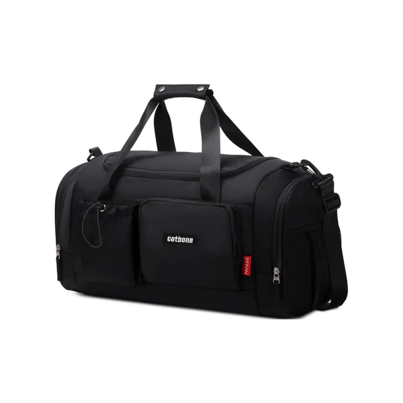ZUOFEIFAN Fabric Gym Bag Large Size Women's Beige/Black-6