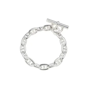 HERMES 925 Sterling Silver Bracelets Men's Silver