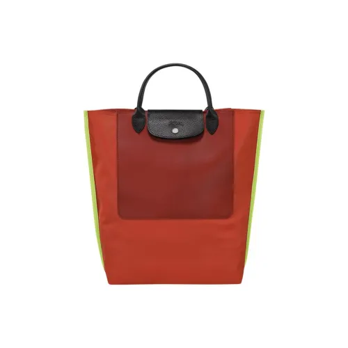 LONGCHAMP Polyamide Canvas Tote Bag Shopping Bag Handbag Medium Size Women's Red Pepper