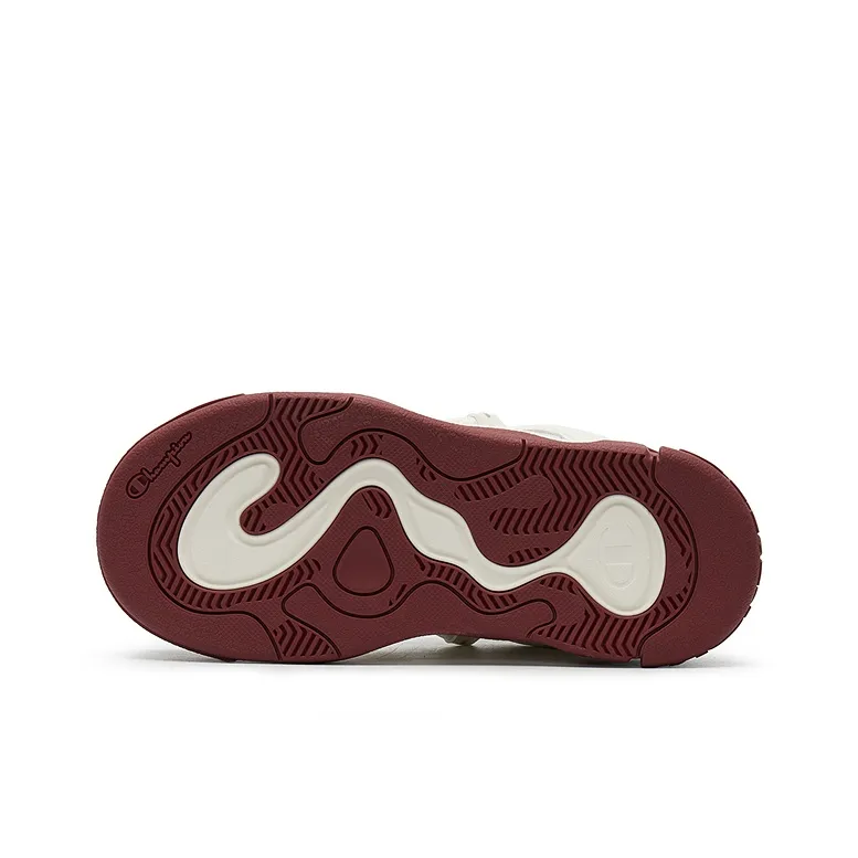 Champion Puffed Donut Low Top Skateboard Shoes Men's Milk White/Team Red-4