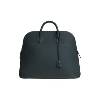 HERMES Bolide Togo Leather With Swift Calfskin Portable Crossbody Bag Shoulder Bag Men's Z7 Bleu Ocean Deep Sea Blue