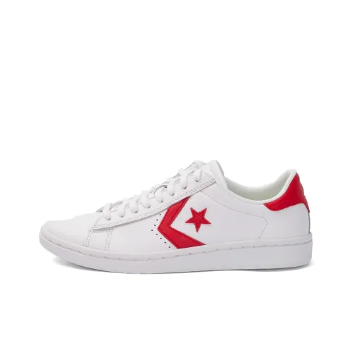 Converse Anti Slip Wear Resistant Low Top Skateboard Shoes Women's Red White