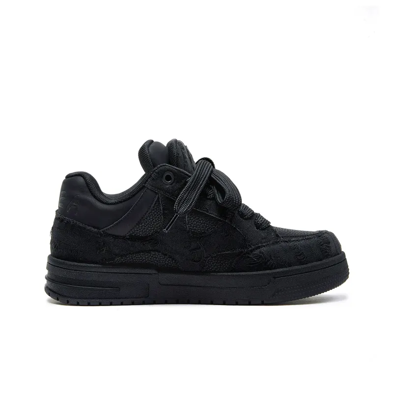 MQMS Skateboard Shoes Unisex Low Top Gray/Black-1
