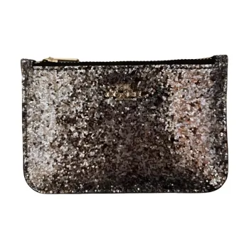 COACH Card Case Leather Card Holder Coin Purse Women's Platinum