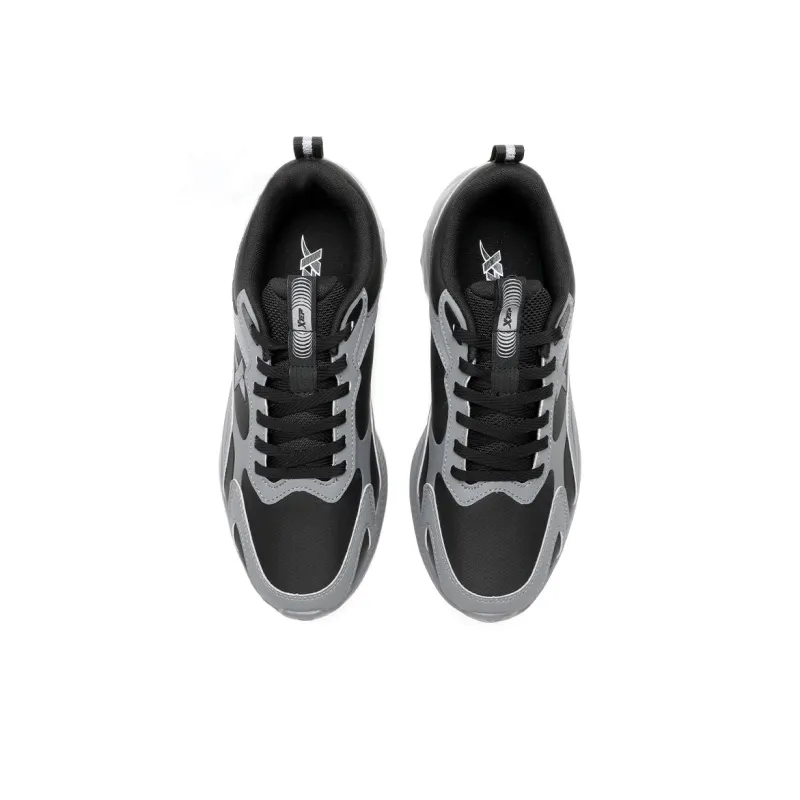 XTEP Shock absorbing And Waterproof Low Top Casual Running Shoes Men's Black Smoke Gray-3