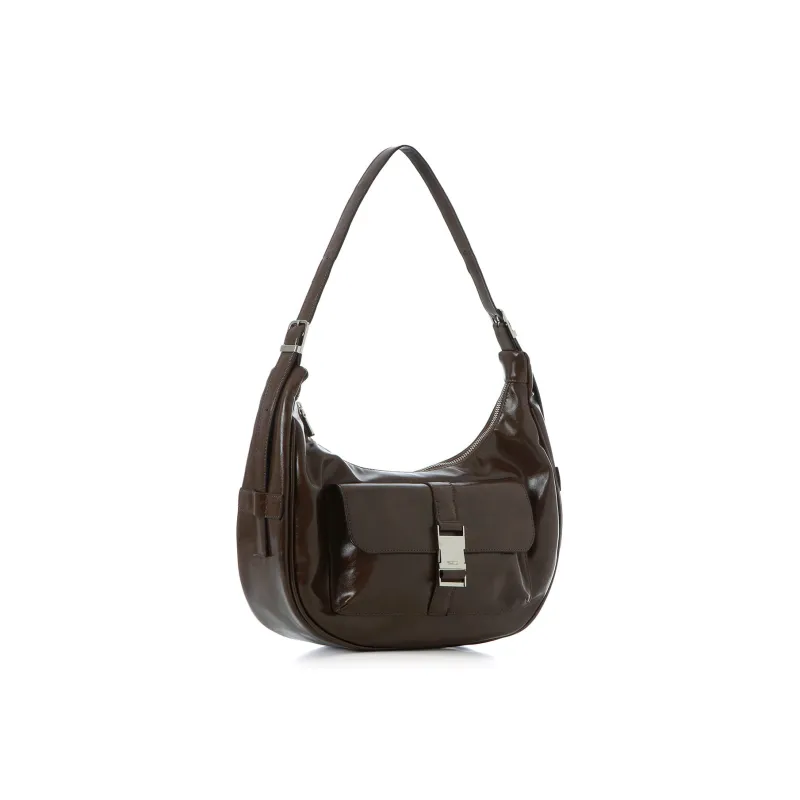 SQUARE Line Cow Leather Shoulder Bag Tubas Women's-4
