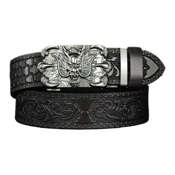 JKEM PU Leather/Alloy Leather Belts Men's 3.4CM