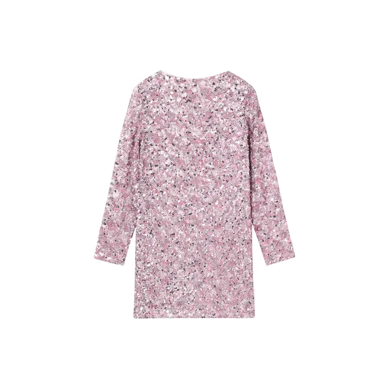 Miss Sixty Long Sleeved Dresses Women's Gray Pink-1