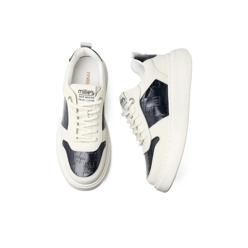 MILLIE'S Cushioning, Wear Resistant Low Top Casual Shoes Men's White Black-3