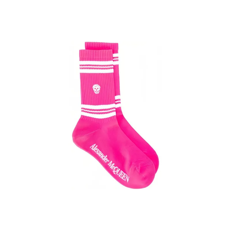 Alexander McQueen Knee High Socks Women's 1 Pack Neon Pink-2