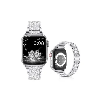 CHRROTA Compatibility Apple Three Bead S10 Rhinestone Embellished Watch Band Applewatch9 1 Full Collection All Strap