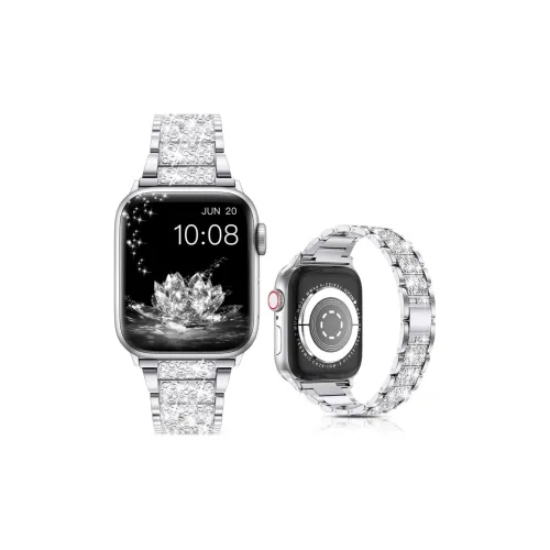 CHRROTA Compatibility Apple Three Bead S10 Rhinestone Embellished Watch Band Applewatch9 1 Full Collection All Strap