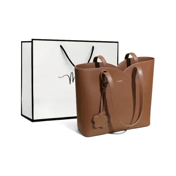 MILLIE'S Cow Leather With Synthetic Leather Underarm Shoulder Bag, Tote, Shopping Bag Regular Women's Coffee