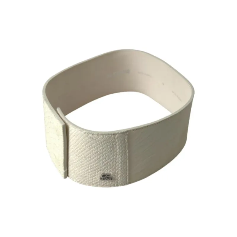 GIANFRANCO FERRE Leather Leather Belts Women's White Width 8cm-1