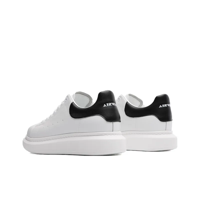 Airwalk Lightweight Breathable Height Increasing Low-Top Skateboard Shoes Women's White-2