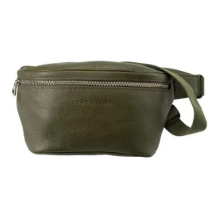 LONGCHAMP Le Foulonné Cow Leather Fanny Pack Medium Size Women's Khaki-1