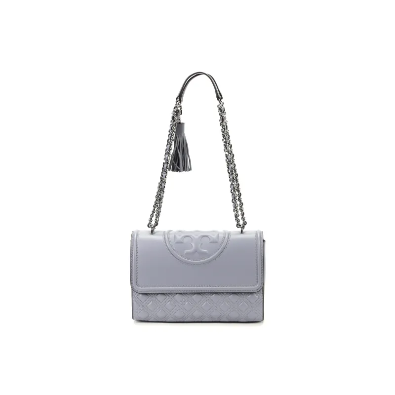 TORY BURCH Fleming Sheepskin Portable Crossbody Bag, Shoulder Bag Women's Blue-0