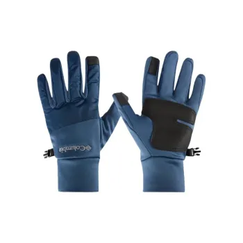 Columbia Polyester Elastane Artificial Leather Gloves Men's Blue
