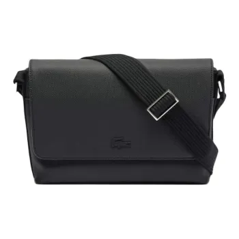 LACOSTE PU Polyurethane Messenger Bag Crossbody Bag Shoulder Bag Men's Black