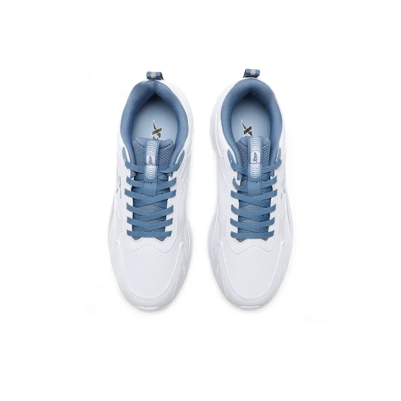XTEP Cushioned Water Resistant And Wear Resistant Low Top Running Shoes Men's White Blue-3